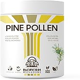 Pacific Rim Mushrooms Organic Pine Pollen Powder | High Potency 1500 mg per Serving | Non-Cracked Pine Pollen | Immune & Energy Enhancer | 120 Grams / 80 Serving