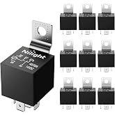 Nilight 10 Pack SPDT 5PIN Electrical Relays 12V 30/40 Amp 5-Pin Switch Relay for Automotive Car Truck Marine Boat
