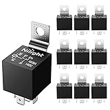 Nilight 10 Pack SPDT 5PIN Electrical Relays 12V