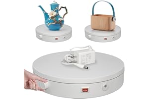 ComXim 360 Degree Photography Turntable for Product Displaying and Shows, Motorized Rotating Display Stand 44LB Capacity, 7.87in, Knob Control Speed, Automatic Electric Platform for Jewelry,Cake