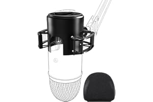 Etour Custom Built for Blue Yeti Shock Mount with Pop Filter, 2025 Upgrade Anti-Vibration Suspension Elastic Shock Mount Holder Clip Mics Stand with Screw Adapter Compatible with Yeti Microphone