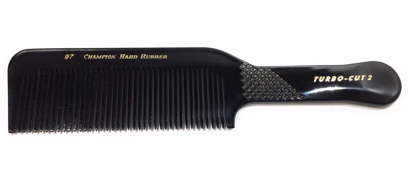 Champion 97 by Hercules Sägemann Clipper Comb Turbo-Cut 2 Hair Cutting Comb Natural Rubber Teeth Fine - 9.5 Inch - Machine Cutting Comb Grip Back Extra Long (97-4770)