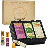 Dukhni Jasmine Attar Set 3 x 6ml Roll on Perfume Oil | Islamic Gifts | Luxurious Jasmine Attar Oil roll on| Floral Perfume oil for Men &amp; Women |Travel-Size, Long Lasting Mini Rollerball Perfume