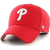 47 Brand MLB Team Color Primary Logo MVP Adjustable Structure Baseball Cap Hat, Adult One Size Fits All