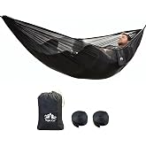 Night Cat Ultralight Pocket Hammock: Durable Tree Hammock Tear-Resistant HMPE Ripstop High Strength Fabric Only 0.66lb Max Load 330lbs Portable for Solo Hiking Backpacking