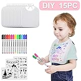 Aitere 15 Stück Lätzchen Bemalen, 26 * 30CM Weißes Baby Dreieckstuch Halstücher 