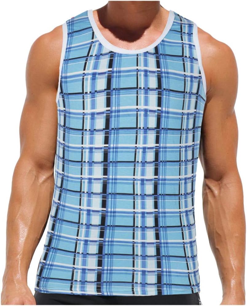 Fashion T-Shirts Men HimTak Tank top for Men's Sport Bodybuilding Racerback Printing Solid Quicky-Dry Indoor Outdoor Casual Shirts Sleeveless Blouse Tee Father's Day Fit