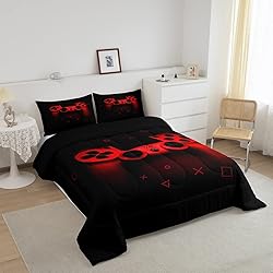 Boys Gamer Comforter Set King Size,Gamepad Bedding
