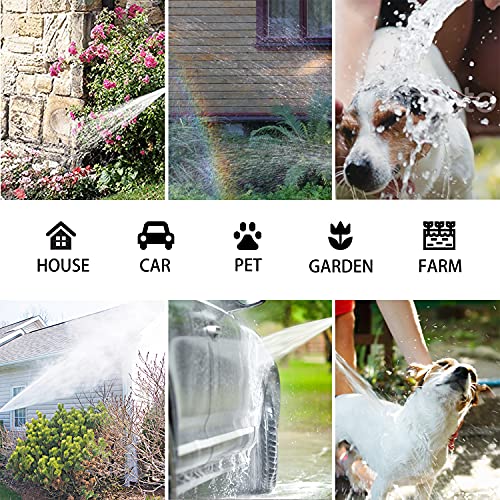 Garden Hose Nozzle | Flosuber Hose Spray Nozzle Water Hose Nozzle Heavy Duty 10 Adjustable Watering Patterns, Slip and Shock Resistant for Outdoor Lawn & Plant, Car & Pet Washing