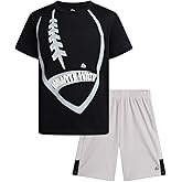 RBX Boys Athletic Shorts Set - 2 Piece Active Performance Graphic Tees and Mesh Gym Shorts for Boys With Elastic Waistband