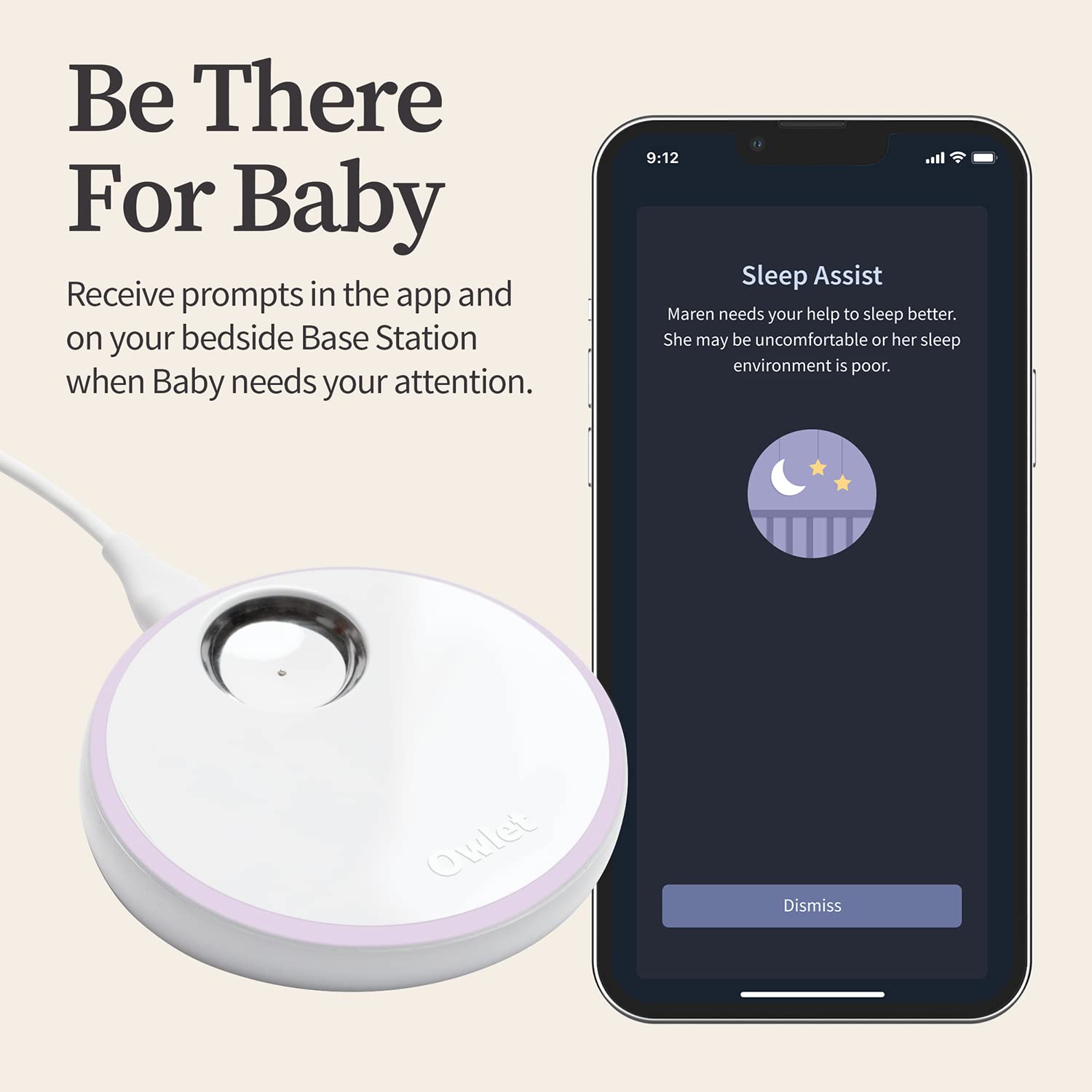 Owlet Dream Sock Plus - Smart Baby Monitor with Heart Rate and Average Oxygen O2 as Sleep Quality Indicators - Standard Sock and Plus-Sized Sock to Grow with Baby, Mint