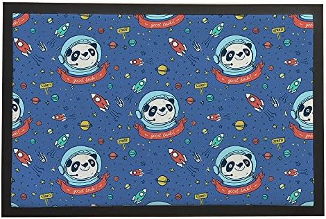 Asawood Doormat A Panda Astronuat Pattern Anti-Slip Rubber Backed Indoor Entry Doormat 24" x 36" inches