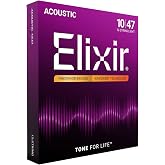 Elixir, Acoustic Guitar Strings, Phosphor Bronze, NANOWEB, 12-String, 10-47 | Light 10-47, Phosphor Bronze with NANOWEB Technology, Longest-Lasting Rich and Full Tone For Life with Comfortable Feel