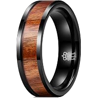 MJ Metals Black Ceramic & Acacia Koa Wood Ring - 8mm Comfort Fit Wedding Band, Size 9.5 - View #9