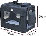 HugglePets Foldable Fabric Pet Crate Carrier Large 70 x 52cm Black view 7