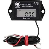 Searon Digital Tach Hour Meter Tachometer RPM Counter for Snowmobile Skis Motor Bike Go Kart Lawn Mower