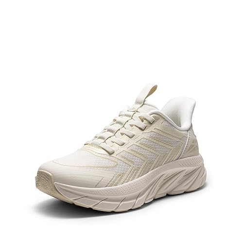 ALLSWIFIT Women's Slip On Walking Shoes Running Comfortable Tennis Breathable Non Slip Athletic Gym Workout Cross Training Fashion Sneakers,Size 10,Ivory,SARR034W