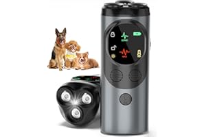 BAOPILONG Dog Sonic Bark Deterrents Devices for Own or Neighbor's Dog, 3X Ultrasonic Anti Barking Device for Dogs Bark Deterrent Safe & Effective Stop Dog Barking Device with LED Flashlight Dogs Training Tools