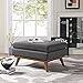 Modway Engage Mid-Century Modern Upholstered Fabric Ottoman in Gray