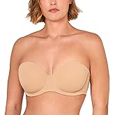 DELIMIRA Women's Underwire Contour Multiway Full Coverage Strapless Bra Plus Size
