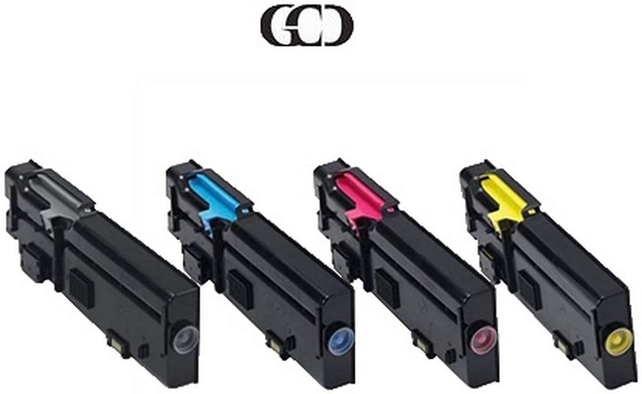4 Pack of High Yield Replacement Black, Cyan, Magenta, Yellow Toners for DELL 67H2T, HD47M, 593-BBBN, 593-BBBS, TW3NN, V4TG6