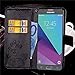 Samsung Galaxy J7 2017 Wallet Case,J7 V,J7 Perx,J7 Prime,J7 Sky Pro,Flower Embossed [Wrist Strap] [Credit Card Holder] Leather Wallet Flip Protective Case Cover for Samsung Galaxy J7 2017 (Black)