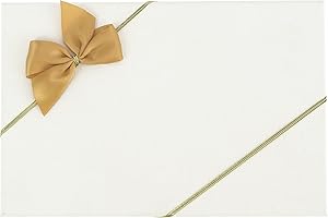 AIMUDI Gold Stretch Loops with Pre Tied Gold Satin Bows 10", Elastic Gift Bows Stretch Bows for Gift Wrapping Stretch Cord with Bow Elastic Ribbon for Gift Boxes Party Favors (24 Pack)