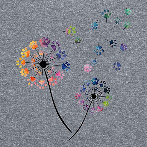 Novelty-Dandelion-Tshirt-Women-Dog-Paws-Graphic-Tee-Causal-Short-Sleeve-Kindness-Tops