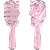 Glimmer Wish Unicorn Hair Detangler Brush for Kids – Gentle & Soft Bristles for Tangle-Free Locks – Anti-Frizz & Anti-Static – Hairbrush for Wet or Dry Use, Hair Brush for Girls and Women