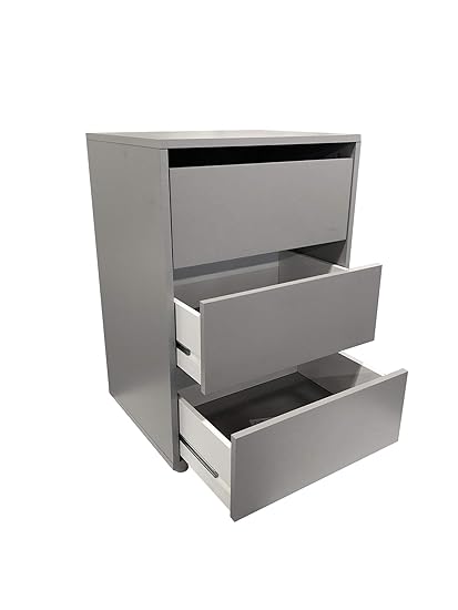 Havnyt Universal Wardrobe Internal 3 Drawer Storage Unit Grey 51cm