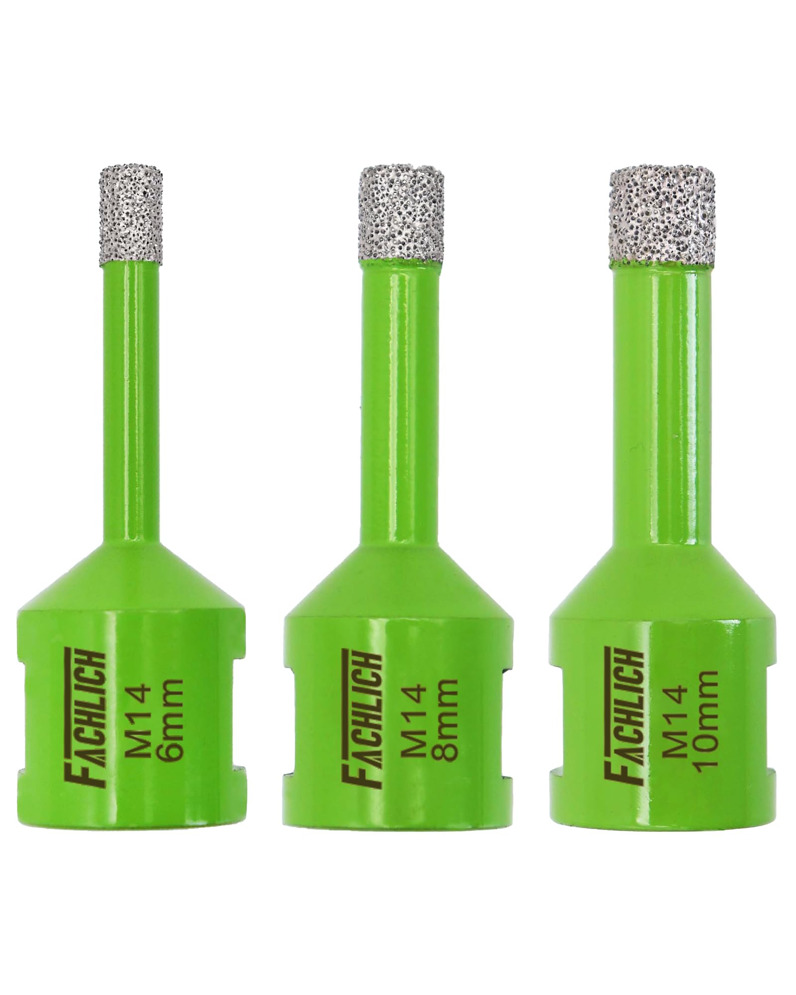 FACHLICH Diamond Drill Core Bits Set 6/8/10mm Tile Hole Saw Kit Vacuum Brazed M14 Connection for Tile Porcelain Granite Marble