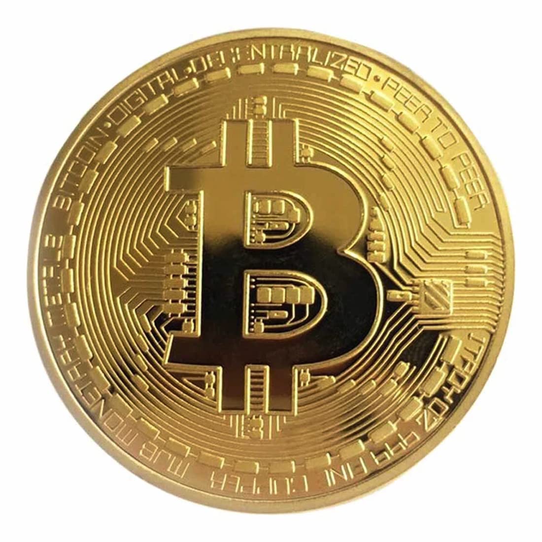 BAQI 1 PC Gold Plated Bitcoin Coin Collectible Gift BTC Coin Art Collection Physical