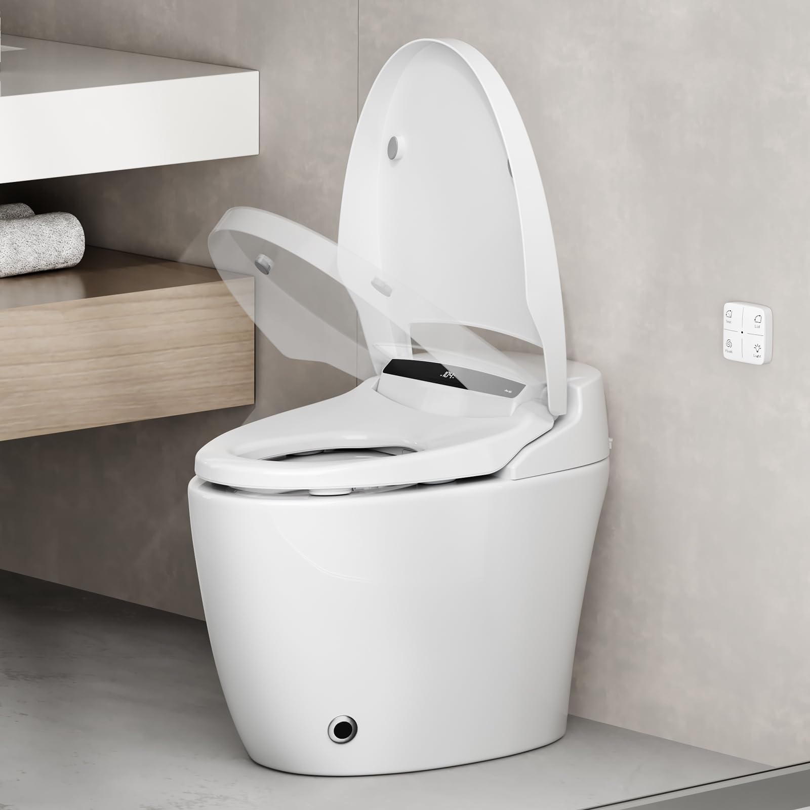 Photo 1 of ***FACTORY SEALED******TRUCK/TRAILER PICKUP ONLY***Vipbear Smart Toilet with Heated Seat and Night Light, Tankless Toilets for Bathroom, Modern One Piece Toilet Standard Comfort Height Toilet with Auto Flush, Auto Open Close Lid/Seat,Slow Close, ADA