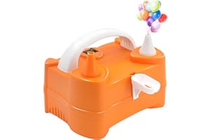 GROWSUN Balloon Pump Electric Air Inflator Portable Automatic Dual Nozzle Balloon Blower 110~120V 400W w/Tying Tools for Birthday Gender Reveal Baby Shower Balloons Party Decorations