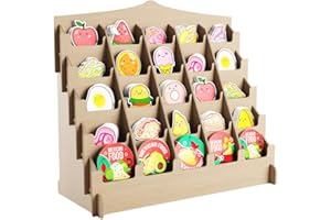 HOTCAN Sticker Display Stand with Curved Pockets for Big 4'' Stickers- Brochure Holder with Customizable Space - On the Go Display Stands for Vendor Events - Ideal for Small Business Vendors (Large)