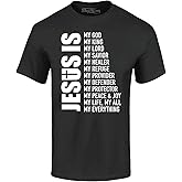 shop4ever® Jesus is My Everything My God My Lord My Savior Christian T-Shirt