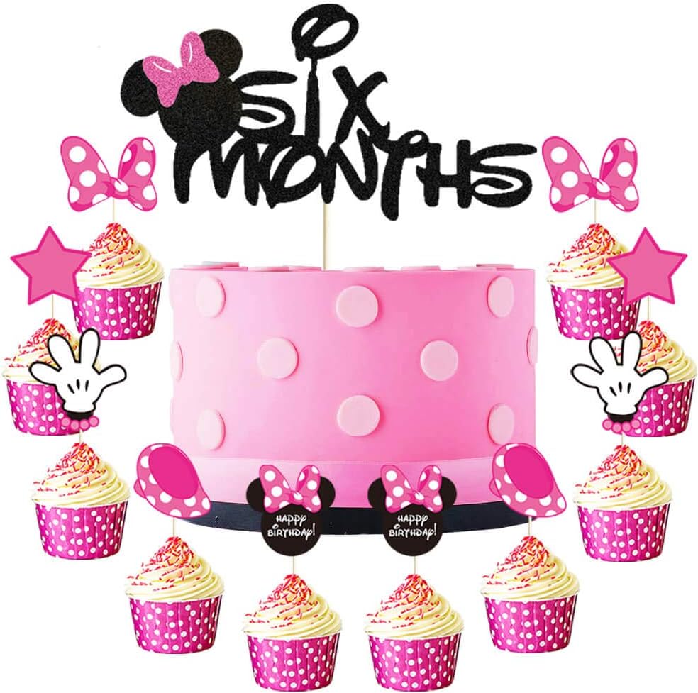 1 2 Birthday Mickey Mouse Cake Topper 6 Months Birthday Party Half Year Old Baby Boys Girls Party Decorations Supplies Party Supplies Toys Games Agtcorp Com