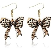 Leopard Earrings for Women Fall Animal Print Earings Leopard Bow Jewelry Accessories Trendy Holiday Outfits