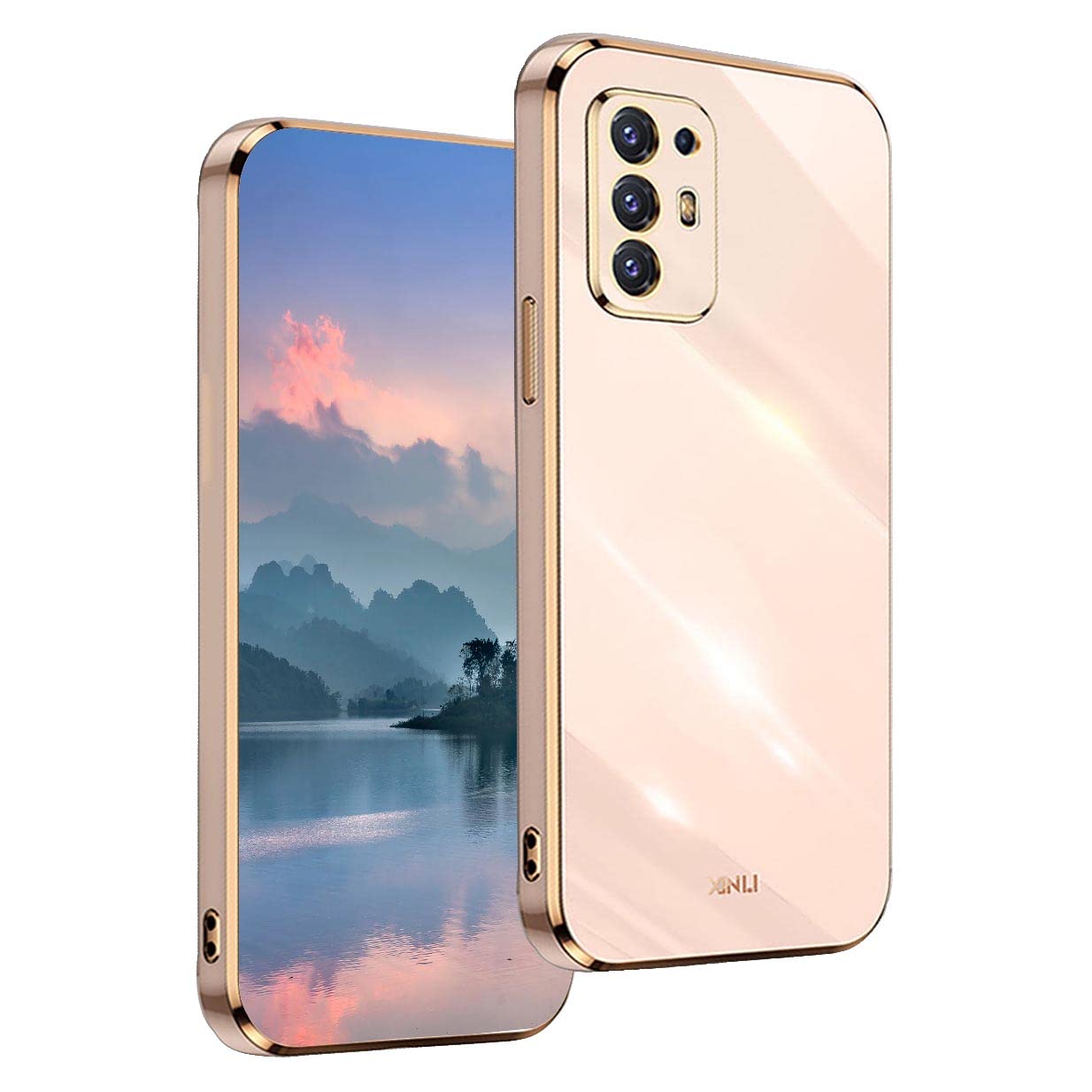 UPLAI Case for OPPO A94 5G, Ultra Thin Shockproof Protection Cover with Electroplating Design, Premium TPU Bumper and Soft Silicone Stylish Durable Cover.(Pink) — image 1