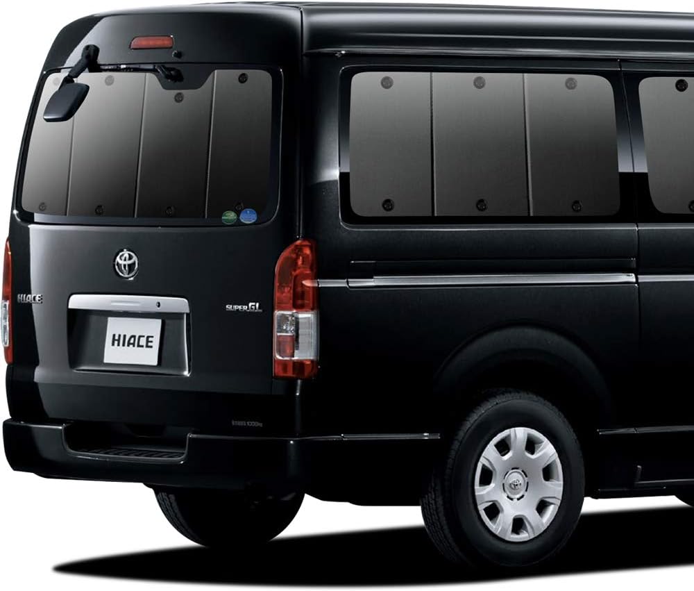 Amazon ハイエース0系ワイドワゴンgl4ドア 5型対応 カーテン サンシェード 車中泊 グッズ プライバシーサンシェード リア用 01s A004 Re サンシェード 車 バイク