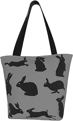 Amazon シルエットうさぎ 2 おしゃれ 潮流 レディース 帆布 トートバッグ コンパクト コンビニ 買い物袋エコバッグ 人気 トートバッグ コンパクト 多機能 大容量 手提げ袋 収納バッグ Setiney エコバッグ 買い物バッグ