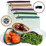 The Original Eco Friendly Washable and Reusable Produce Bags - Soft Premium Lightweight Cotton Muslin Canvas Large - 12