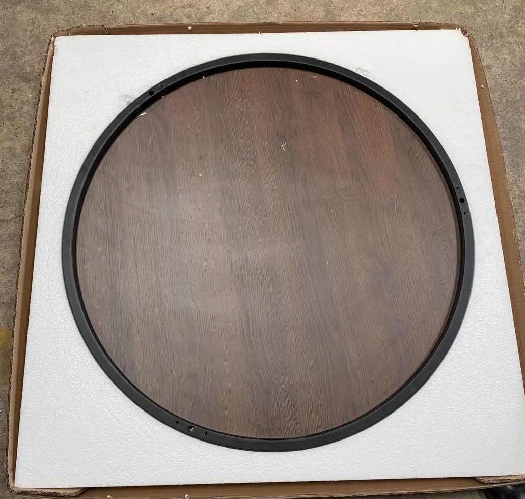 Knowlife Coffee Table Set of 2 Nesting Tables Modern Round Walnut Top End Table for Living Room and Small Space, Black,32”…: Kitchen & Dining