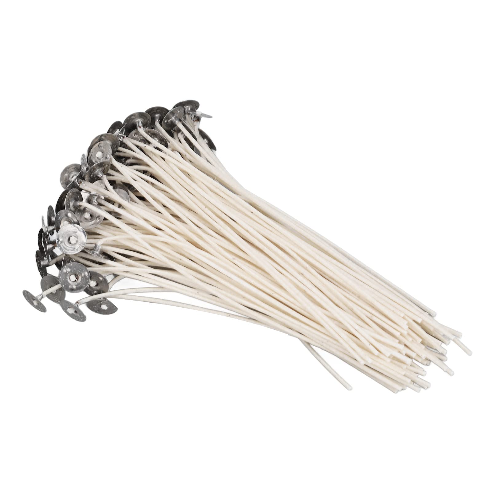 Candle Waxes, Pre-Waxed Cotton with Cotton Core Easy to Use 100 Pieces 15 cm / 5.91 Inches Smokeless Environmentally Friendly DIY Stable for Scented Candles