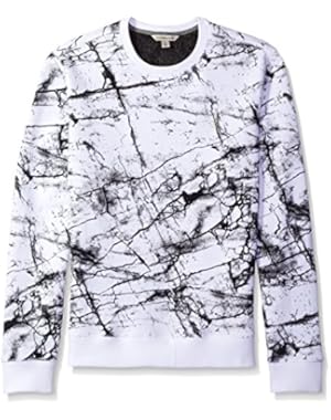 Calvin Klein Jeans Men's Marble Printed Crew Neck Sweatshirt