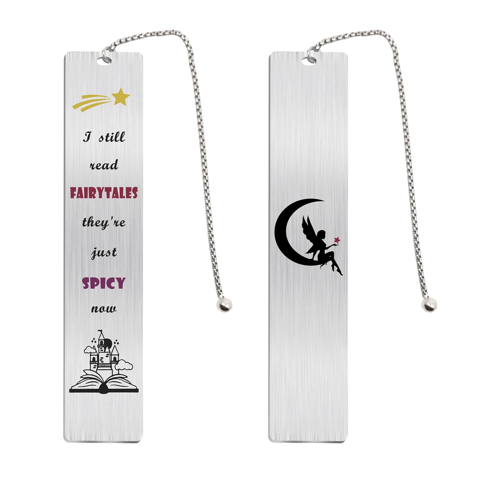 Book Lovers Gifts for Women Men - I Still Read Fairytales They're Just Spicy Now - Funny Bookmarks for Spicy Reader