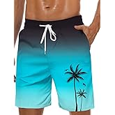 Men's Swim Trunks Hawaiian Bathing Mesh Lining Suit Swimsuits Beach Shorts with Pockets