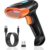 KUIIYER Bluetooth Barcode Scanner, 2D QR 1D Wireless Bar Code Reader | Handheld Barcode Scanners with Updated 800 X 600 Pixel CMOS, Plug &amp; Play for iPhone, Android, iPad, Tablet, PC Computers, POS