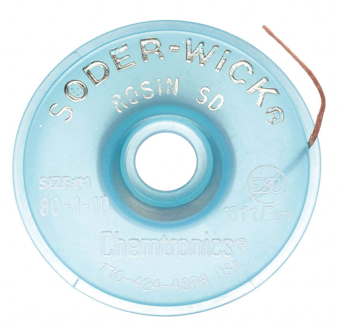 Chemtronics 80-4-10 Desoldering Wick – 10 Ft. Copper Rosin Braid – Brand New For Electronics Repair