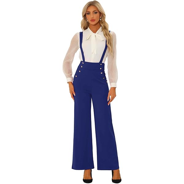 Amazon.com: Allegra K Women's High Waist Overalls Bell